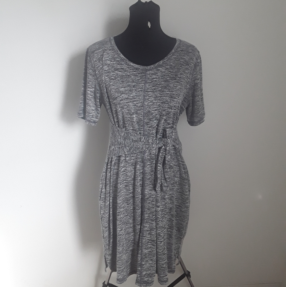 Heather grey wrap dress plus size